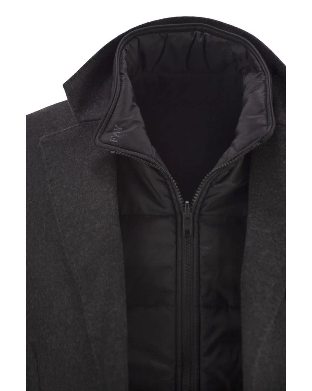 Fay Black Double Coat for men