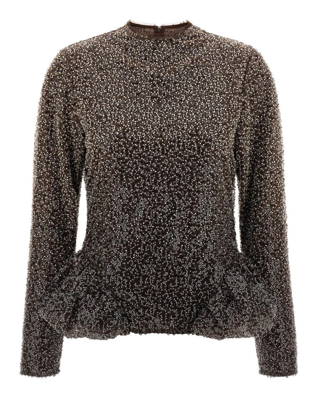 ROTATE BIRGER CHRISTENSEN Black Sequin Top