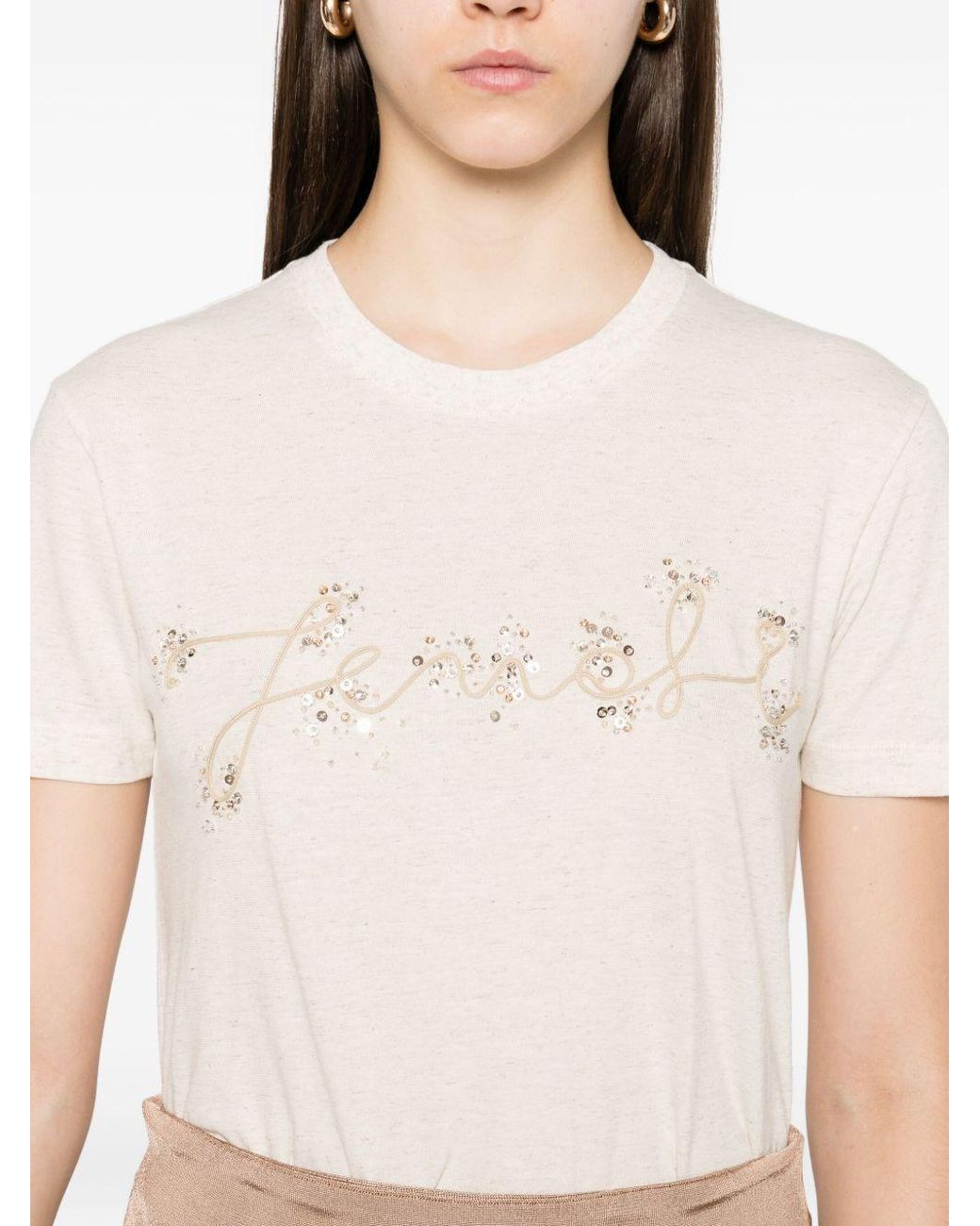 Fendi White T-Shirts And Polos