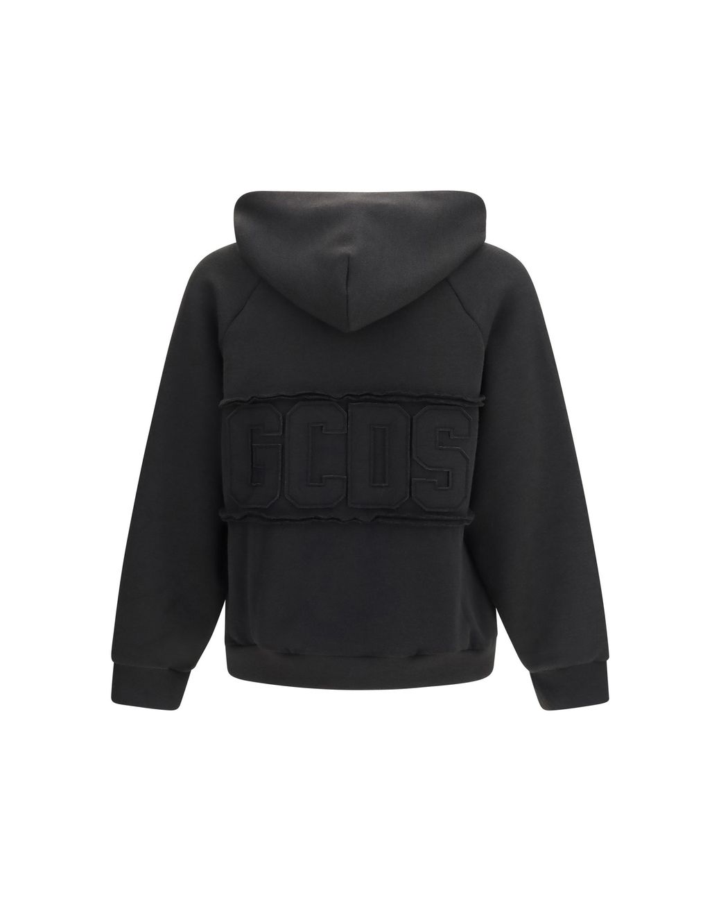 Gcds Black Hooded Sweatshirt With Back Logo for men