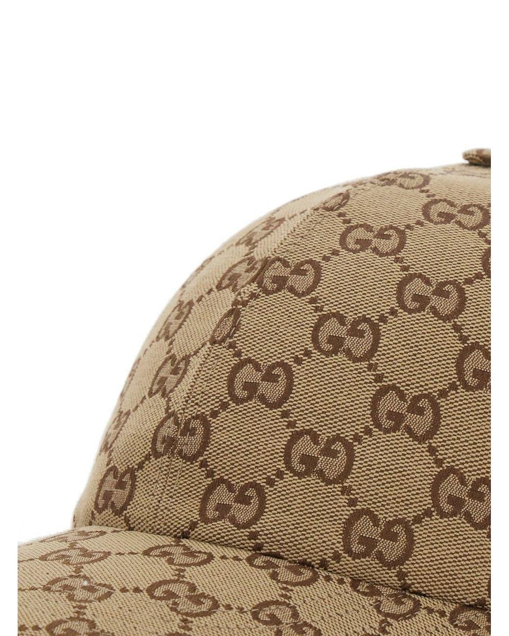 Gucci Natural Cap With Curved Visor Monogram