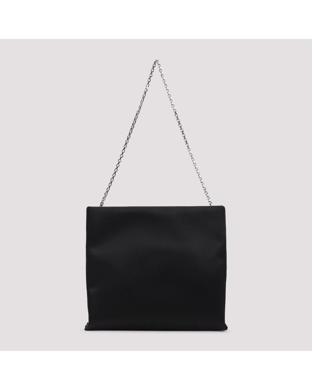 Roger Vivier Black Trompette Strass Soft Satin Clutch