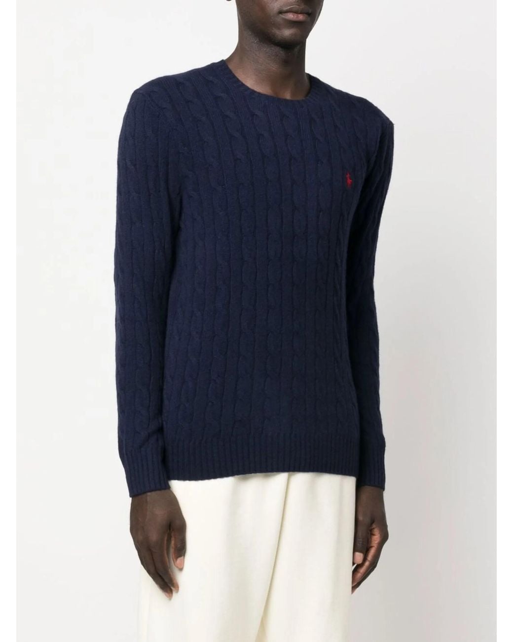 Polo Ralph Lauren Blue Cable Wool And Cashmere Sweater for men