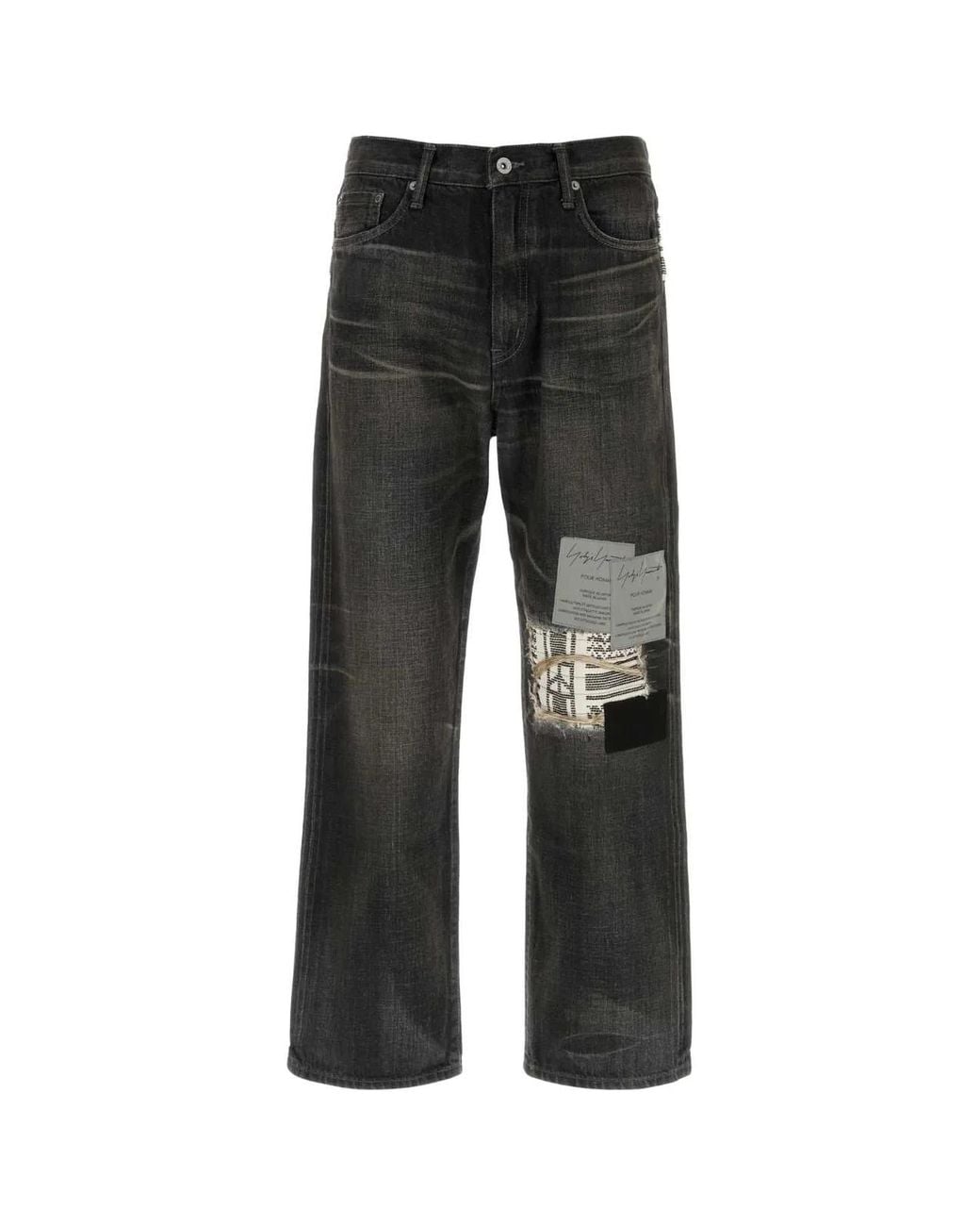Yohji Yamamoto Black Savege Denim Basic Pants for men