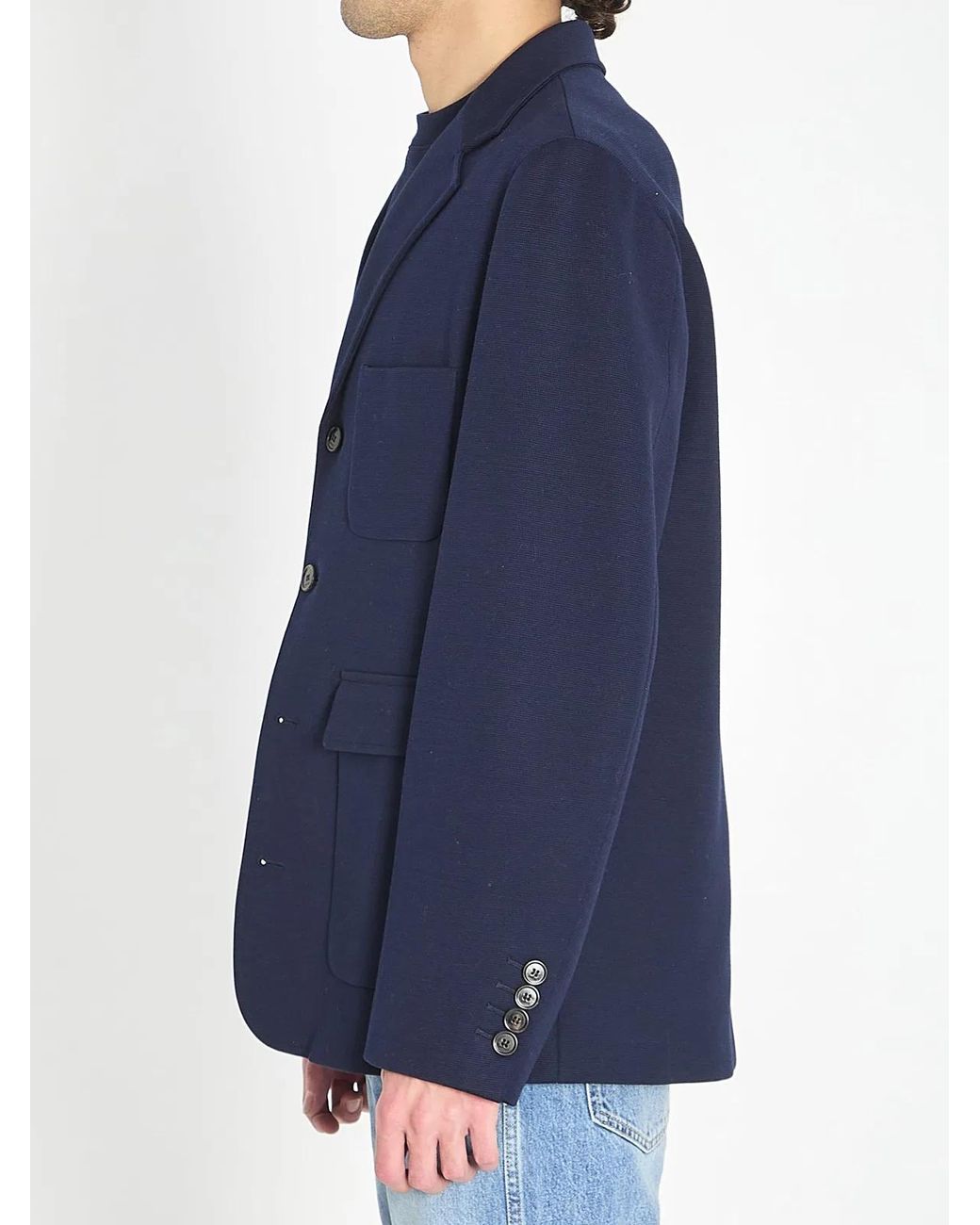 Gucci Blue Patch-Pocket Jacket for men