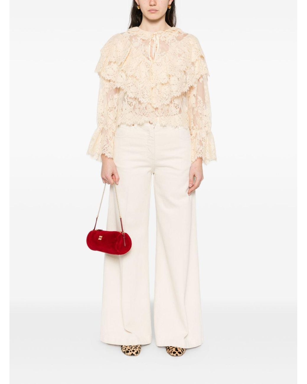 Aspesi White Ecru Cotton Trousers