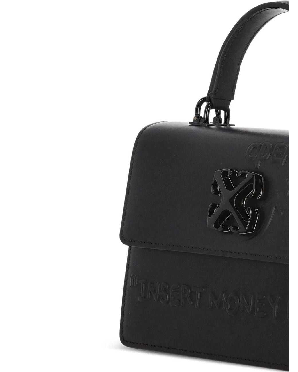 Off-White c/o Virgil Abloh Black Jitney 1.4 Mini Top Handle Bag