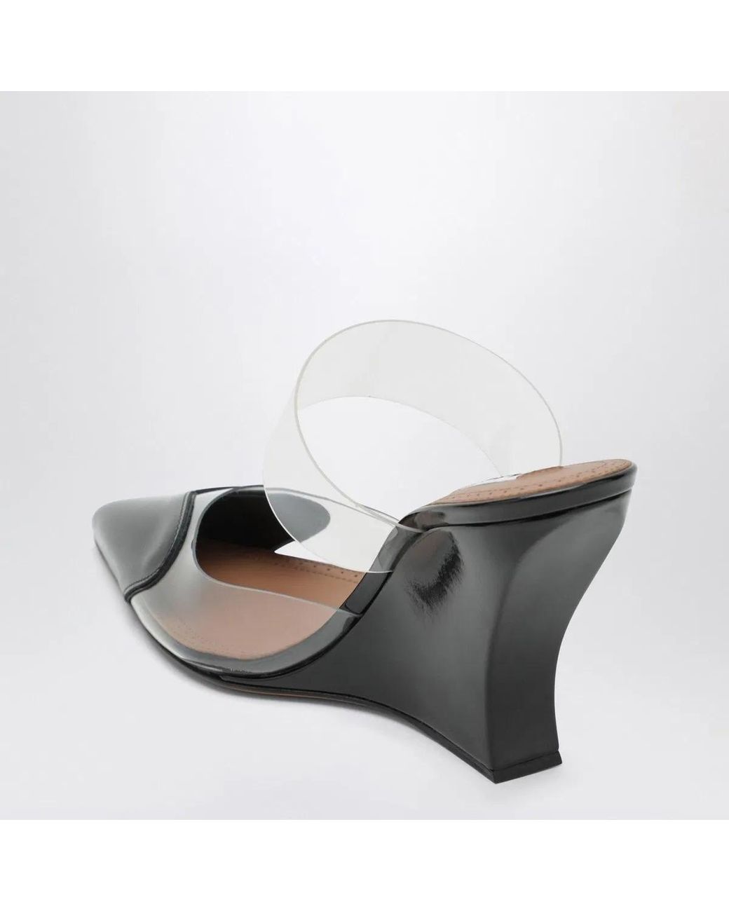 Alaïa Black Le Cœur Pvc; Leather Wedge Mules