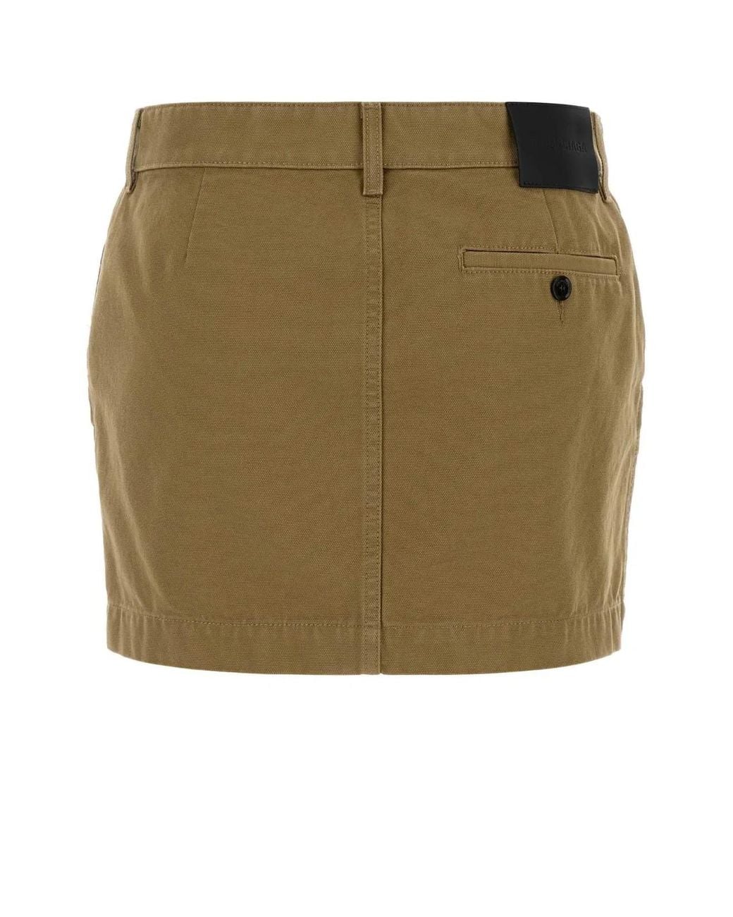 Balenciaga Green Khaki Denim Mini Skirt