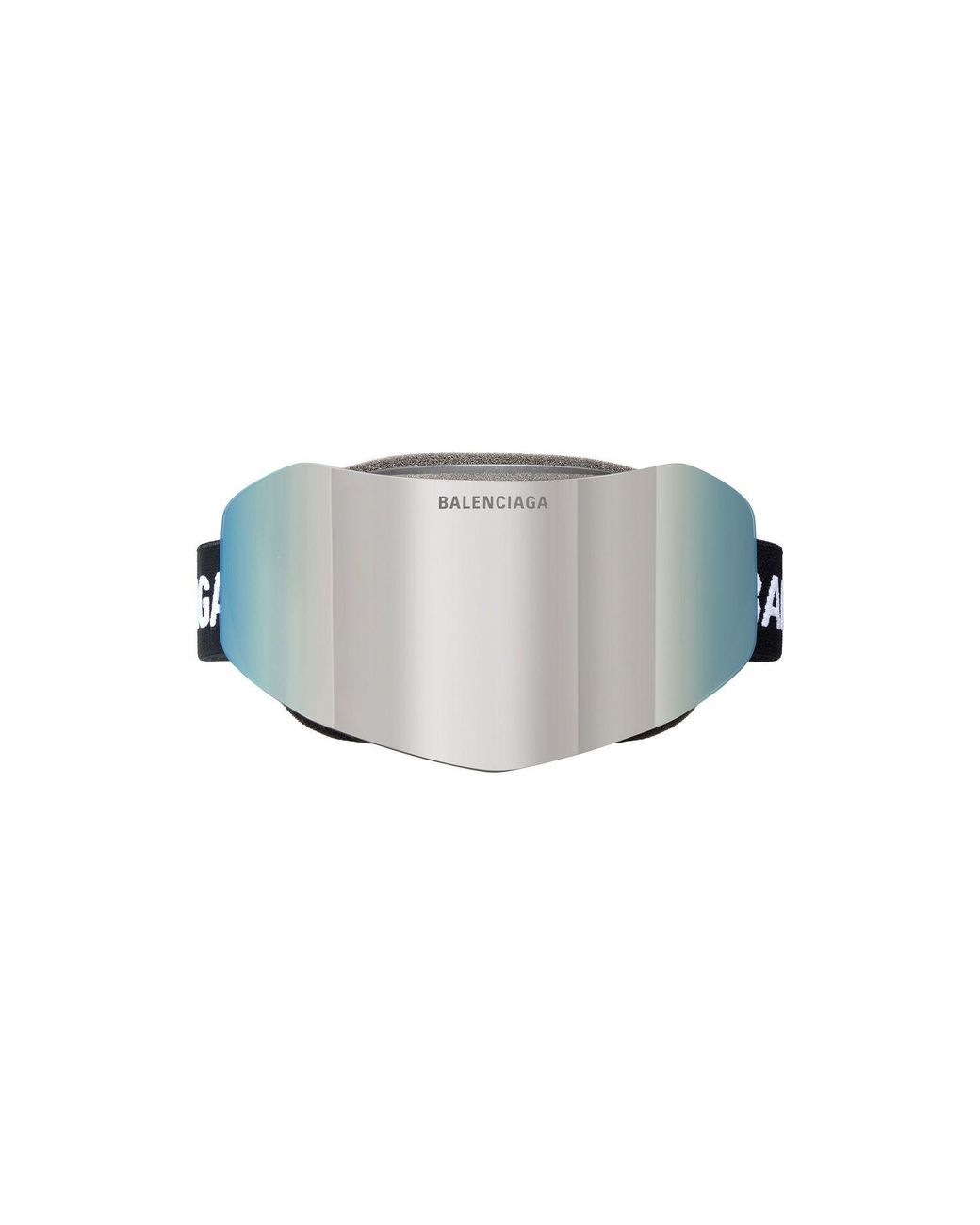 Balenciaga White Mirrored Ski Mask Sunglasses for men