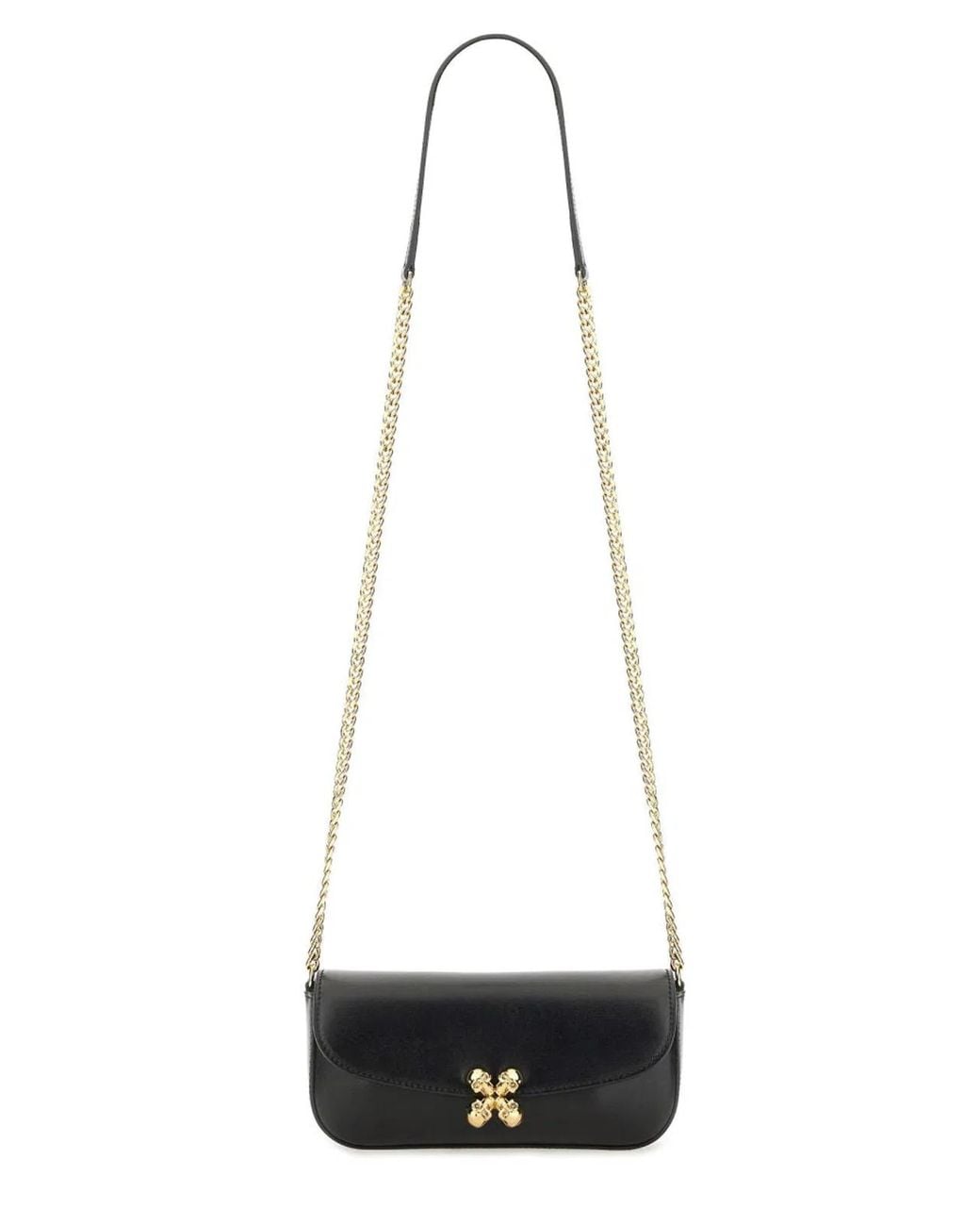 McQueen White "Skull Flower" Bag Small