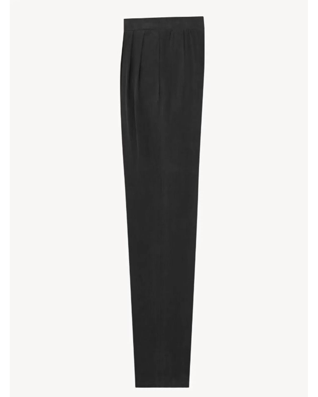 Saint Laurent Black Mid-Rise Silk Habotai Pants