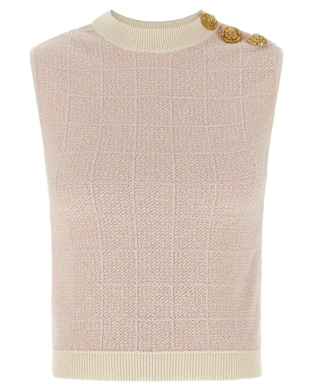 Balmain Natural 'Testa Di Leone' Tweed Vest