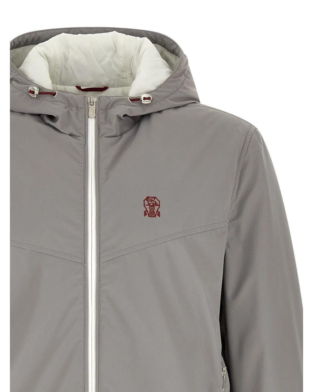 Brunello Cucinelli Gray Windproof Jacket for men