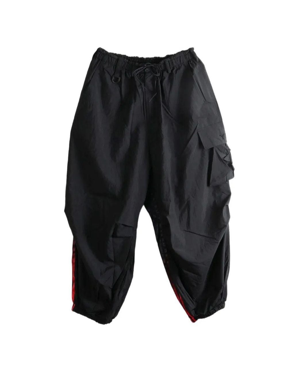 Y-3 Black Wide-Legged Tracksuit Bottoms With Side Stripe for men