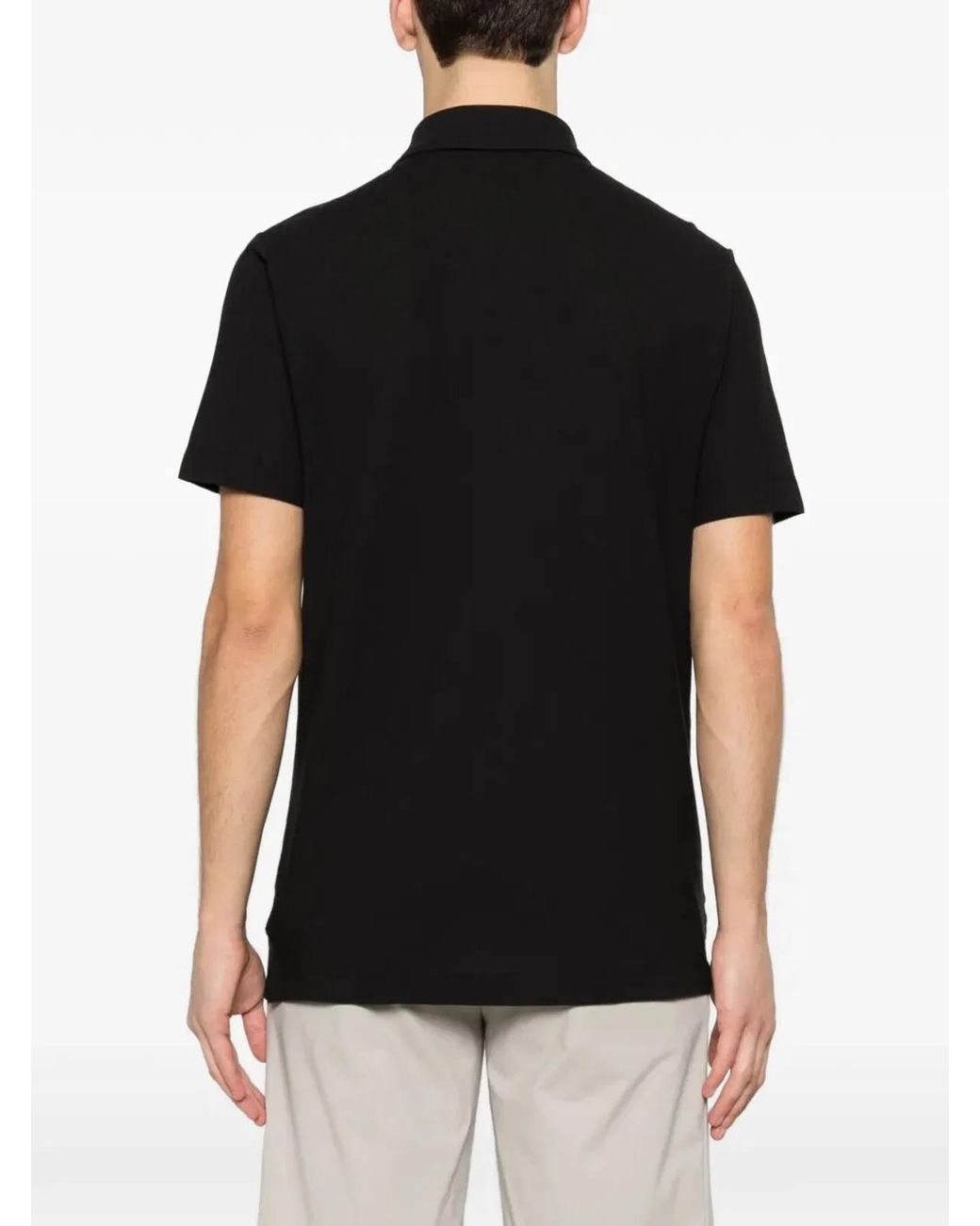 Zanone Black Short Sleeves Polo Shirt for men