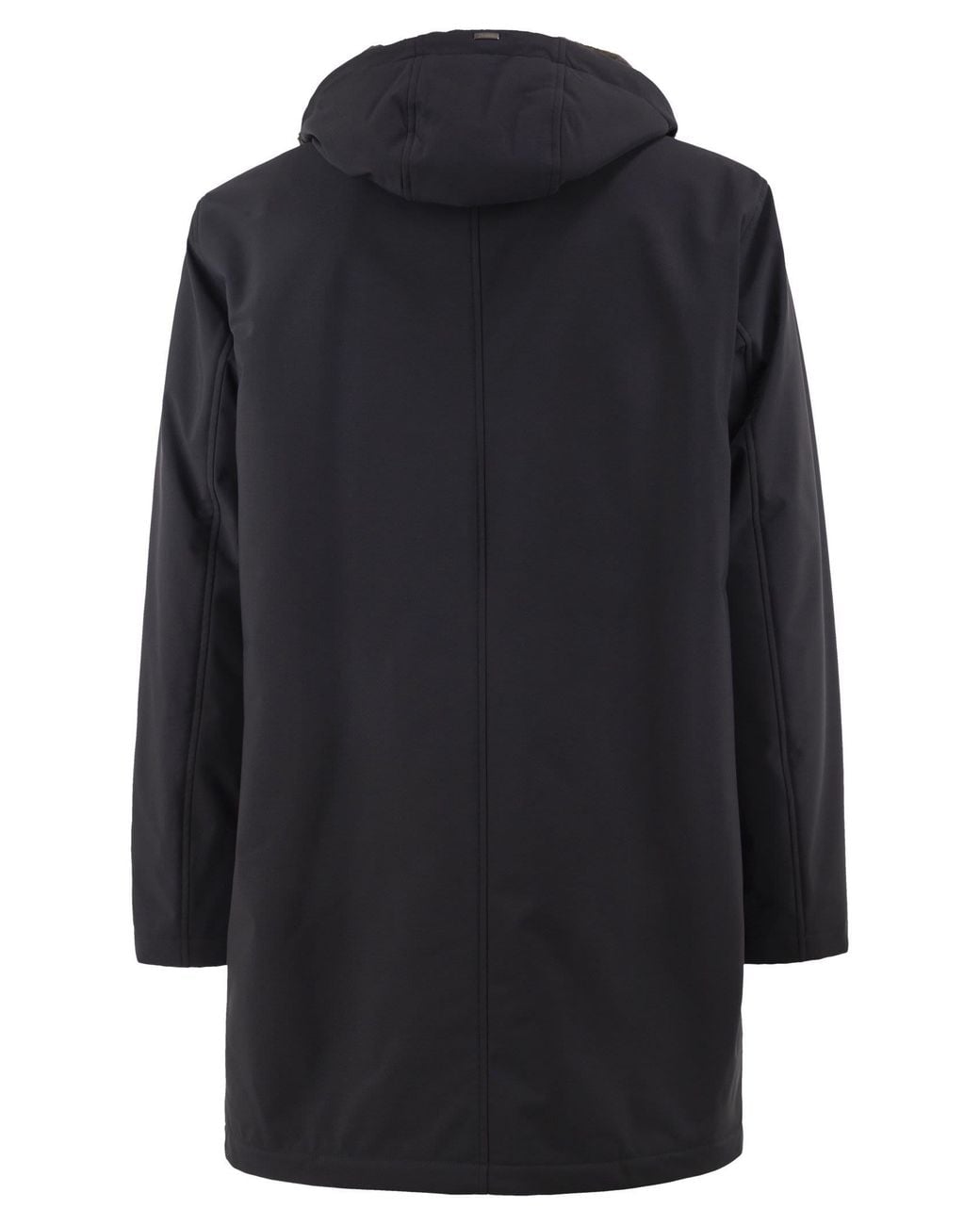 Herno Blue Technical Hooded Coat for men