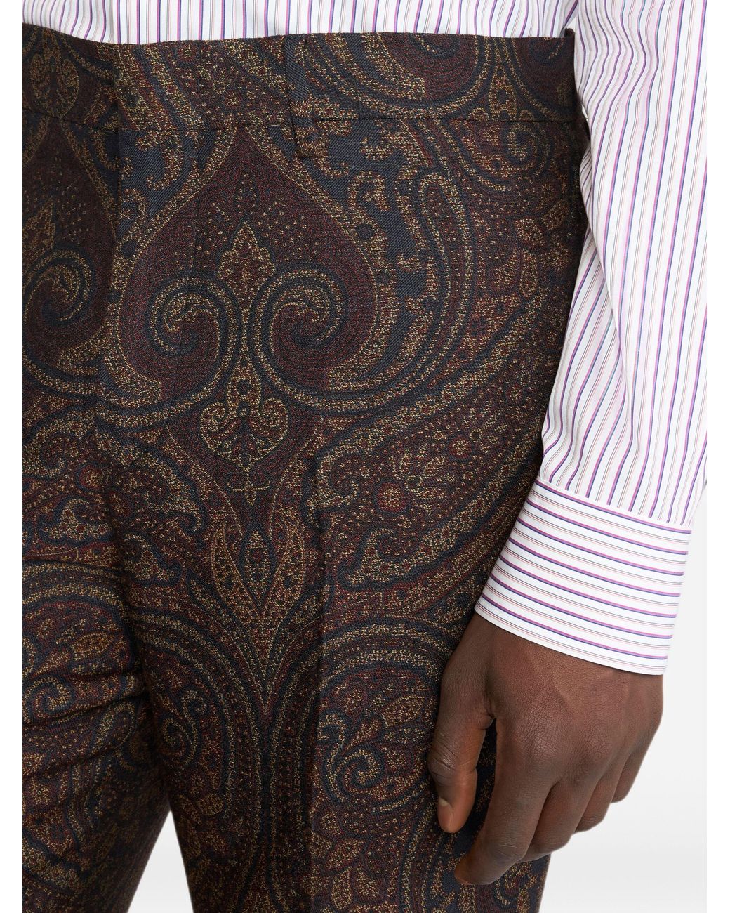 Etro Brown Soho Straight Leg Trouser for men