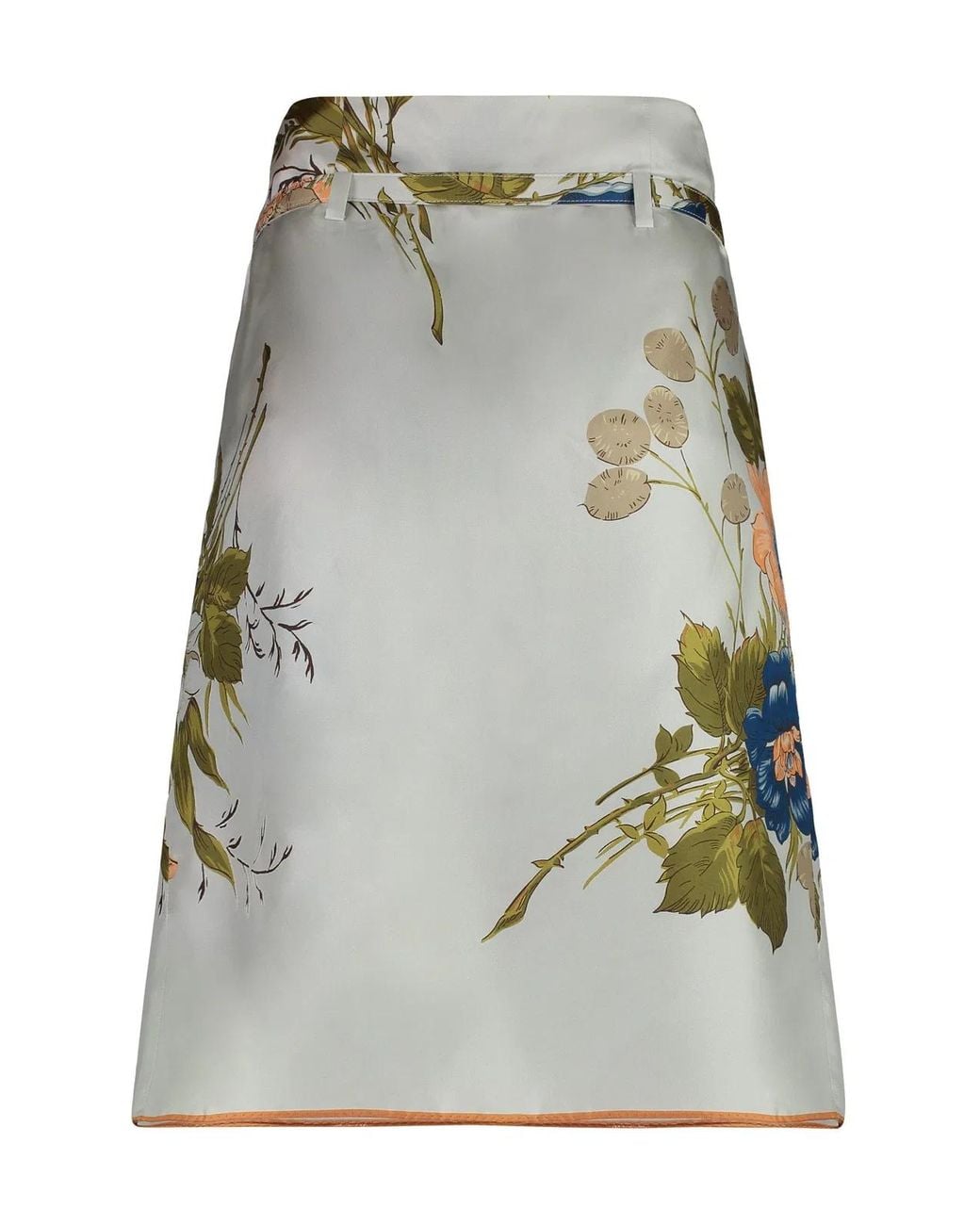 Prada Multicolor Printed Twill Silk Skirt