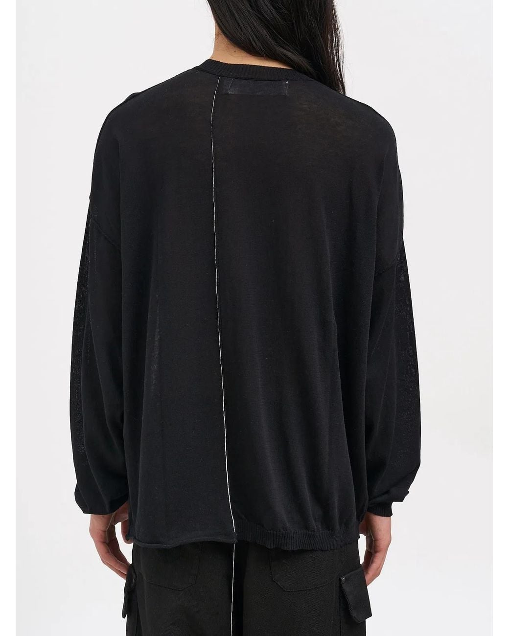Isabel Benenato Black Cotton Crew Neck Sweater for men