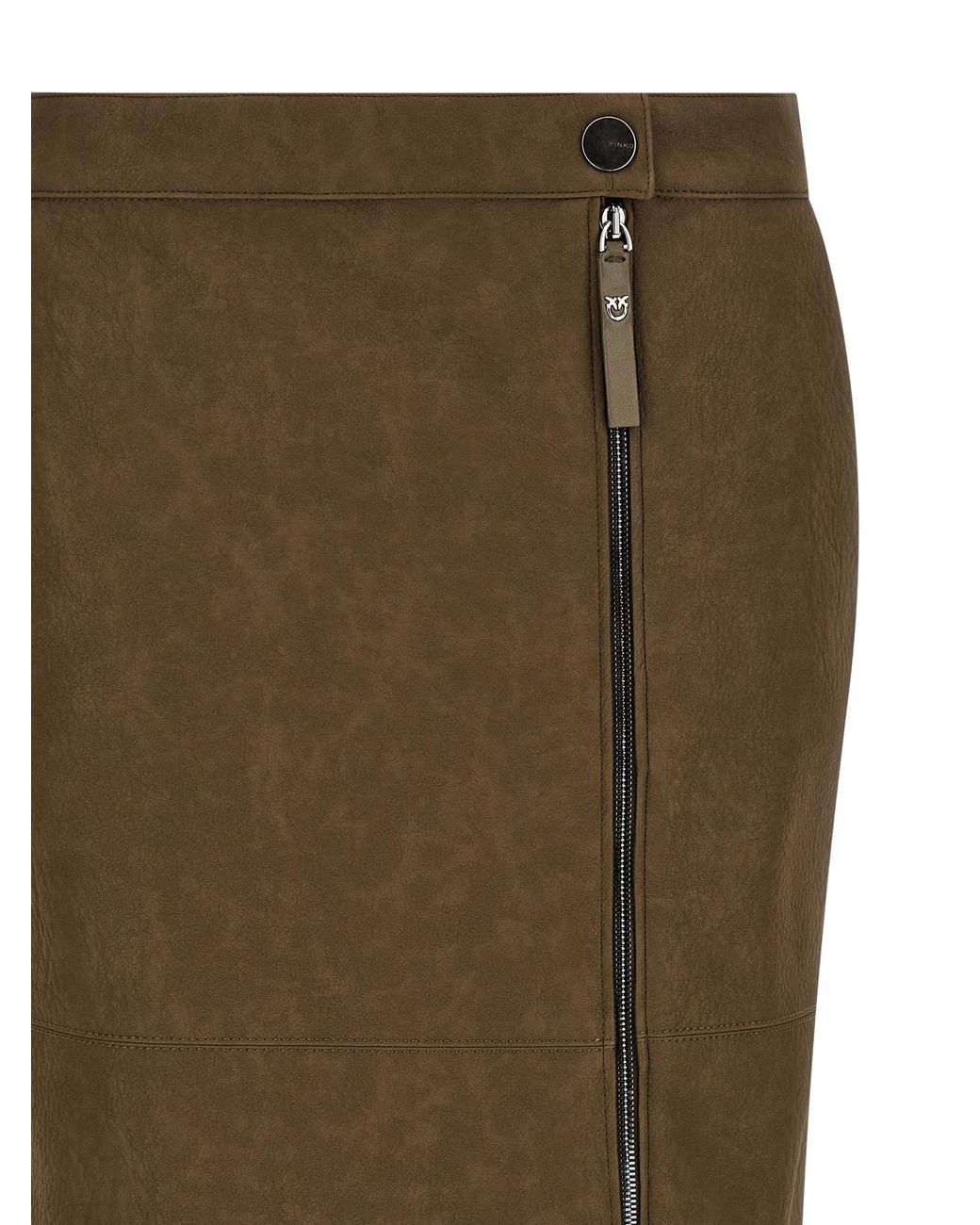 Pinko Green Viscose Midi Skirt