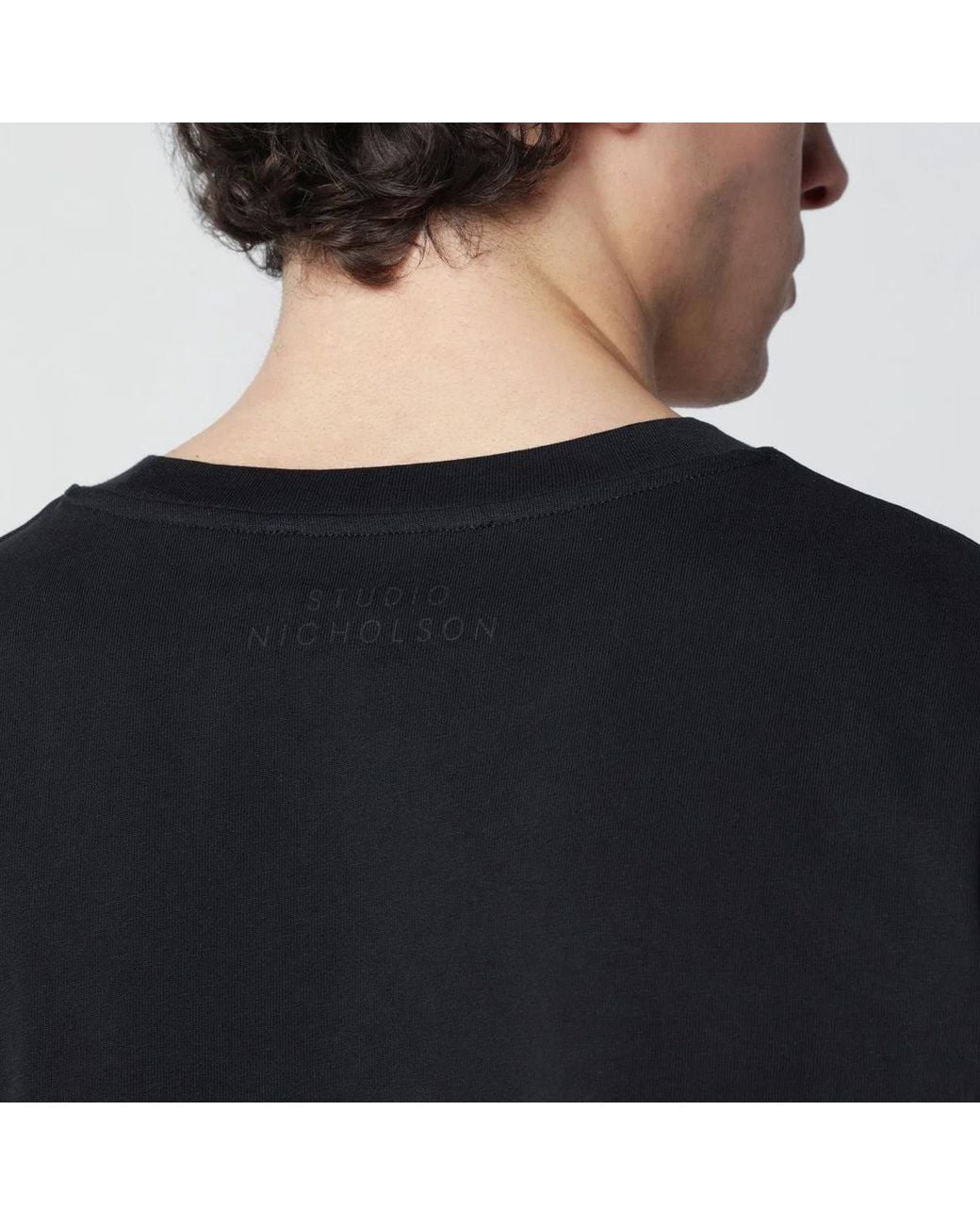 Studio Nicholson Black Lay T-Shirt Boxy Fit for men