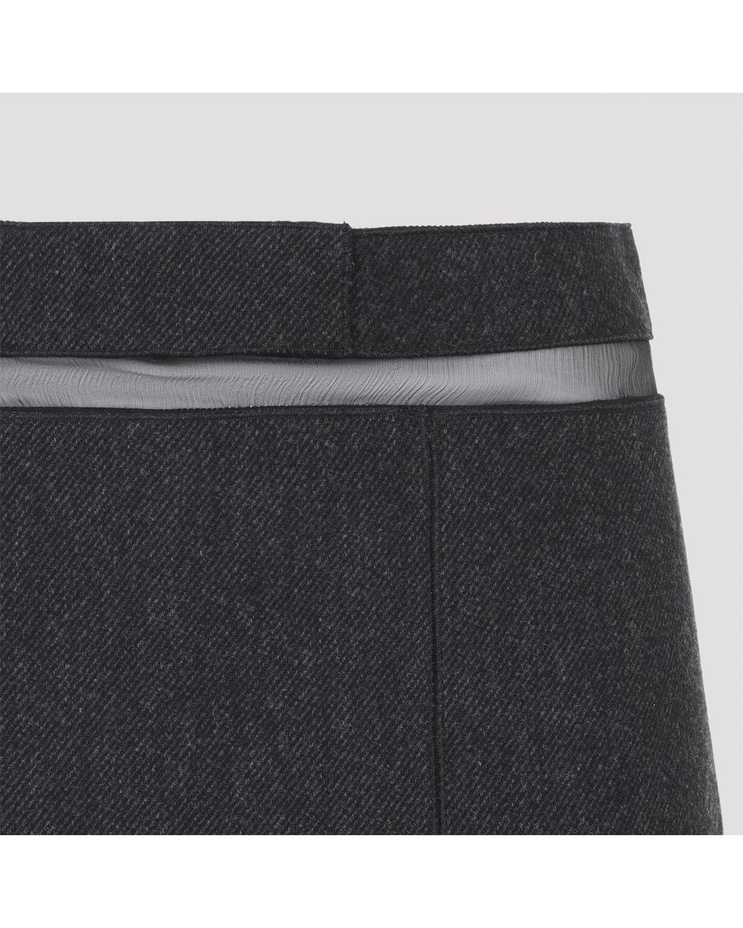 Prada Gray Ardesia Wool Skirt