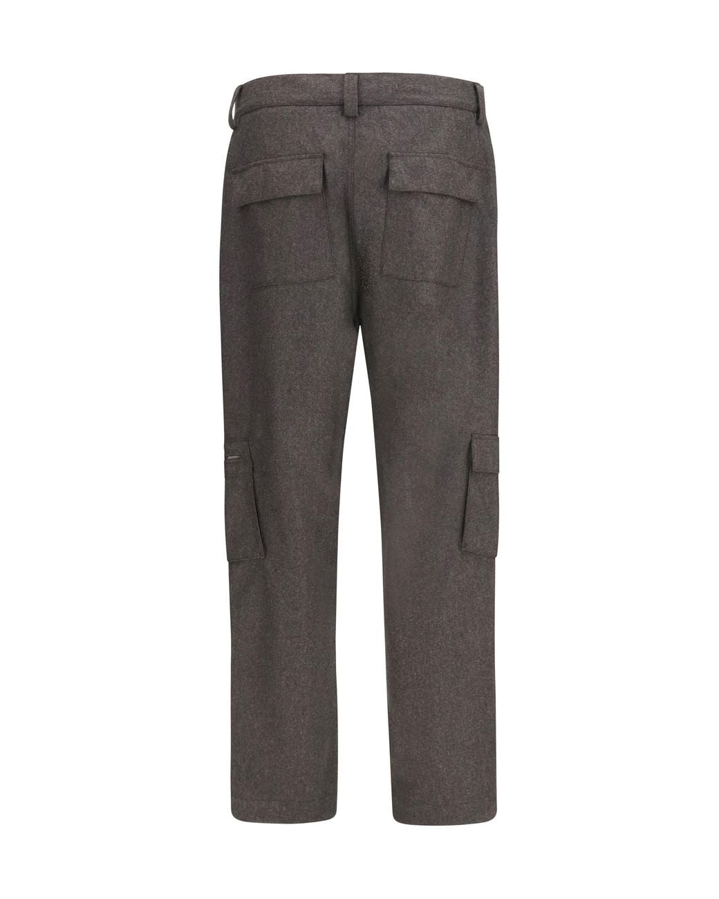 Brunello Cucinelli Gray Virgin Wool Flannel Cargo Pants for men