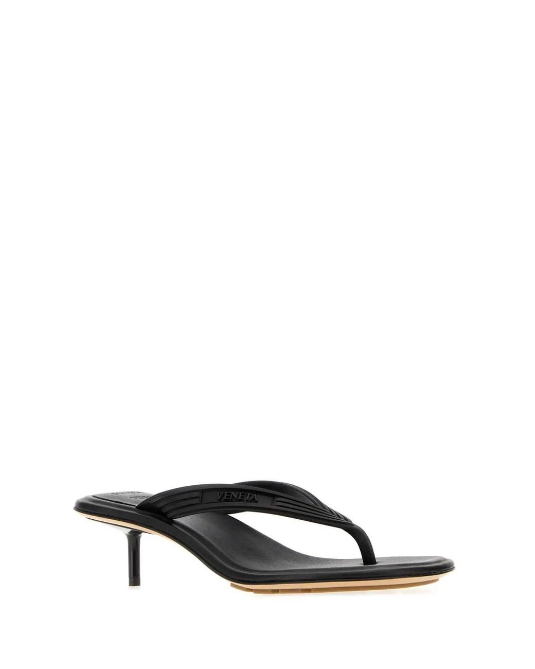 Bottega Veneta Black Infradito Gomma Tacco