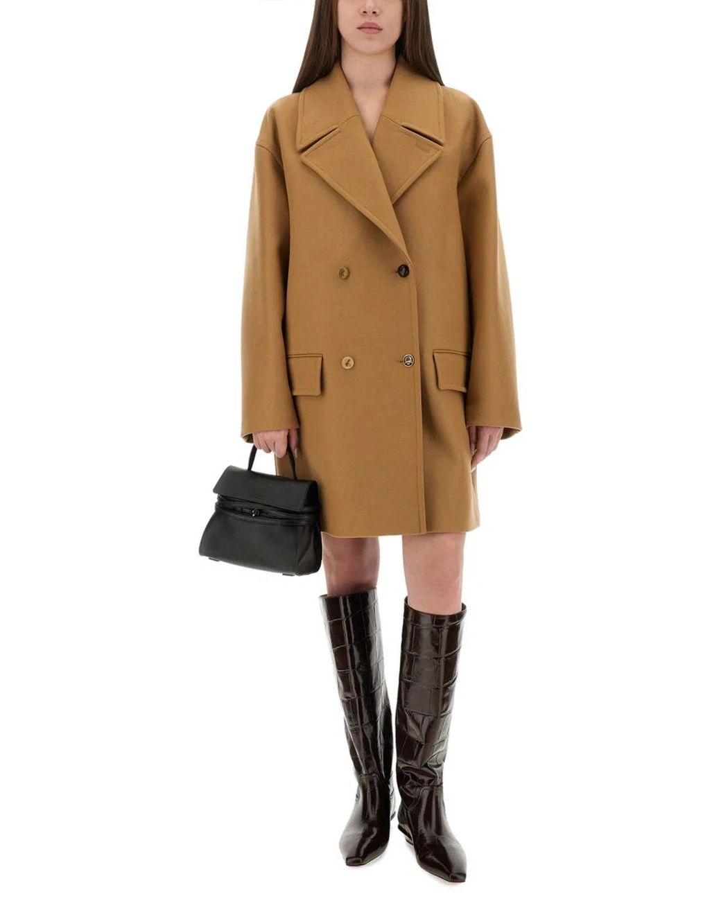 Moschino Couture Natural Doublebreasted Coat