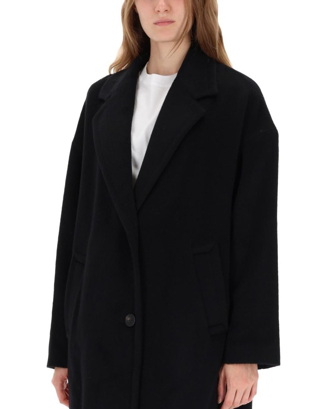 Golden Goose Deluxe Brand Black Single-breasted Cocoon Coat
