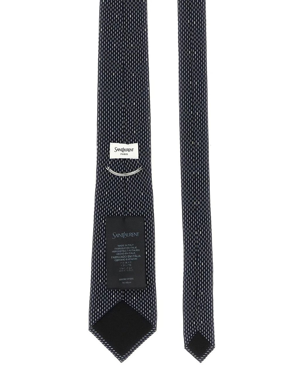 Saint Laurent Black Polka Dot Tie for men