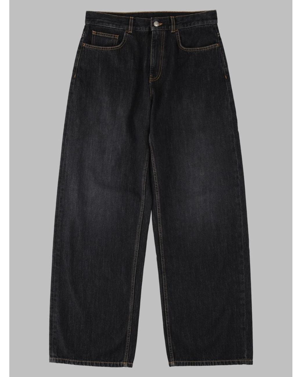 Palm Angels Black Curved Logo Loose 5 Pockets for men