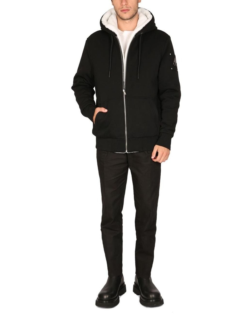 Moose Knuckles Black Classic Bunny Hoodie for men