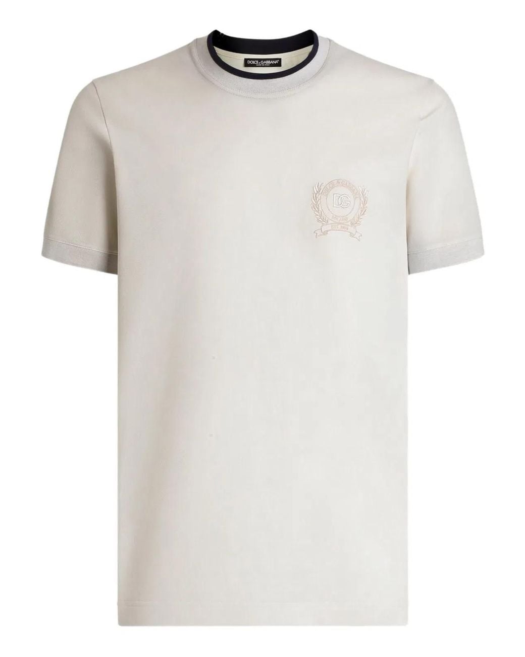 Dolce & Gabbana White Dolce & Gabbana Technical Pique T-Shirt for men