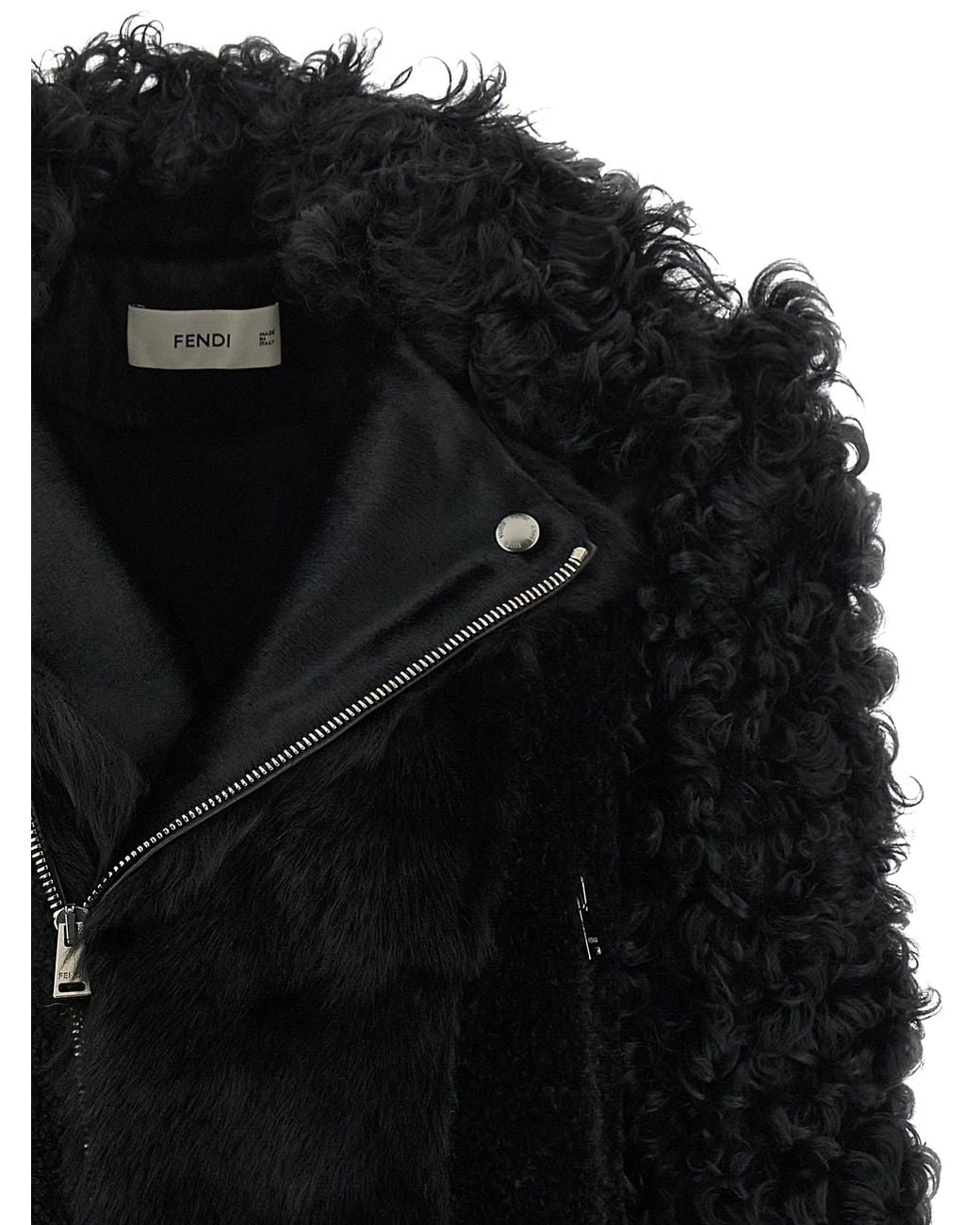 Fendi Black 'Blouson' Biker Jacket