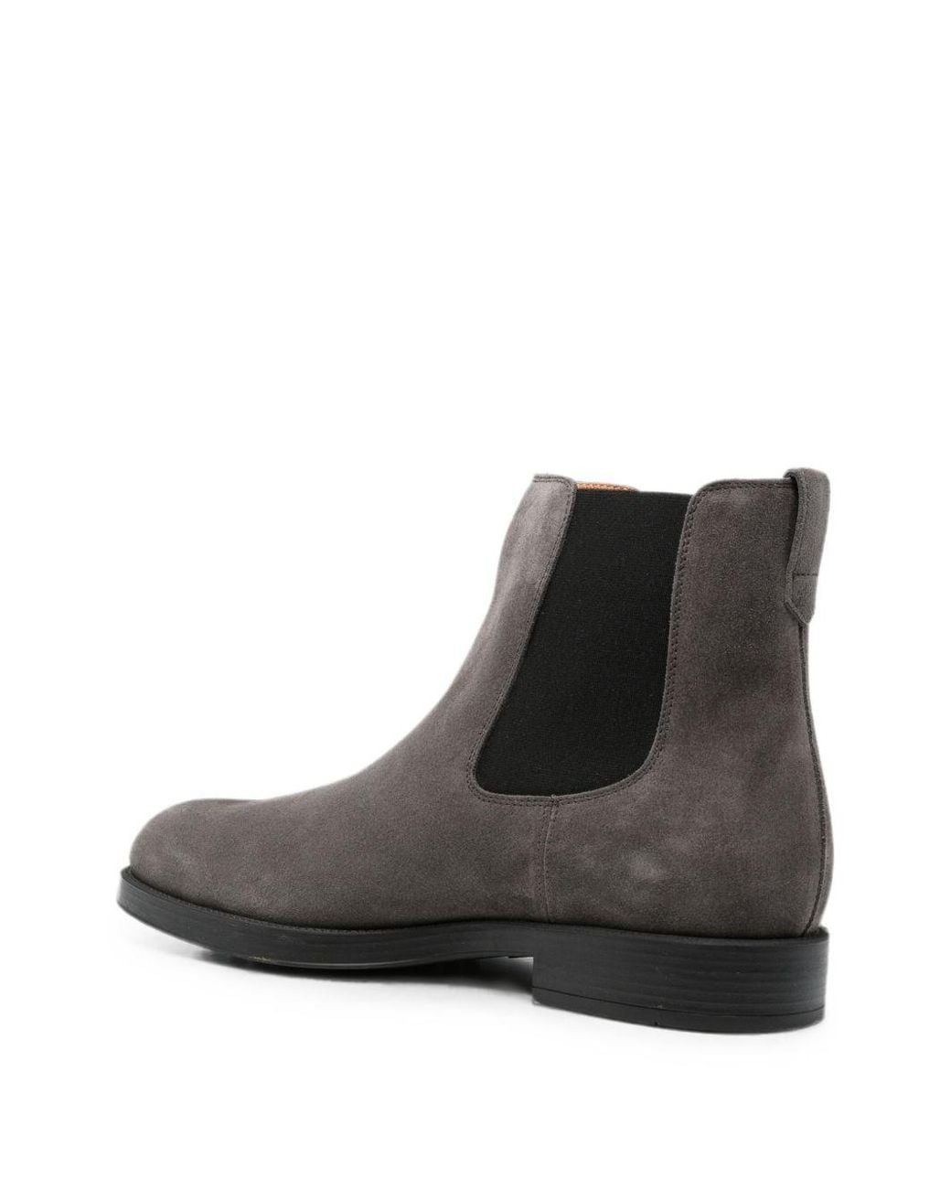 Tod's Brown Round-Toe Elasticated-Side Chelsea Boots for men