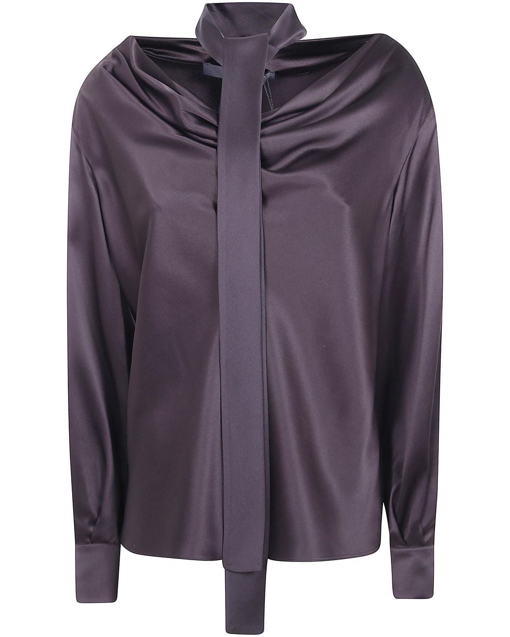 Max Mara Purple "Fiocchi" Silk Classic Shirt
