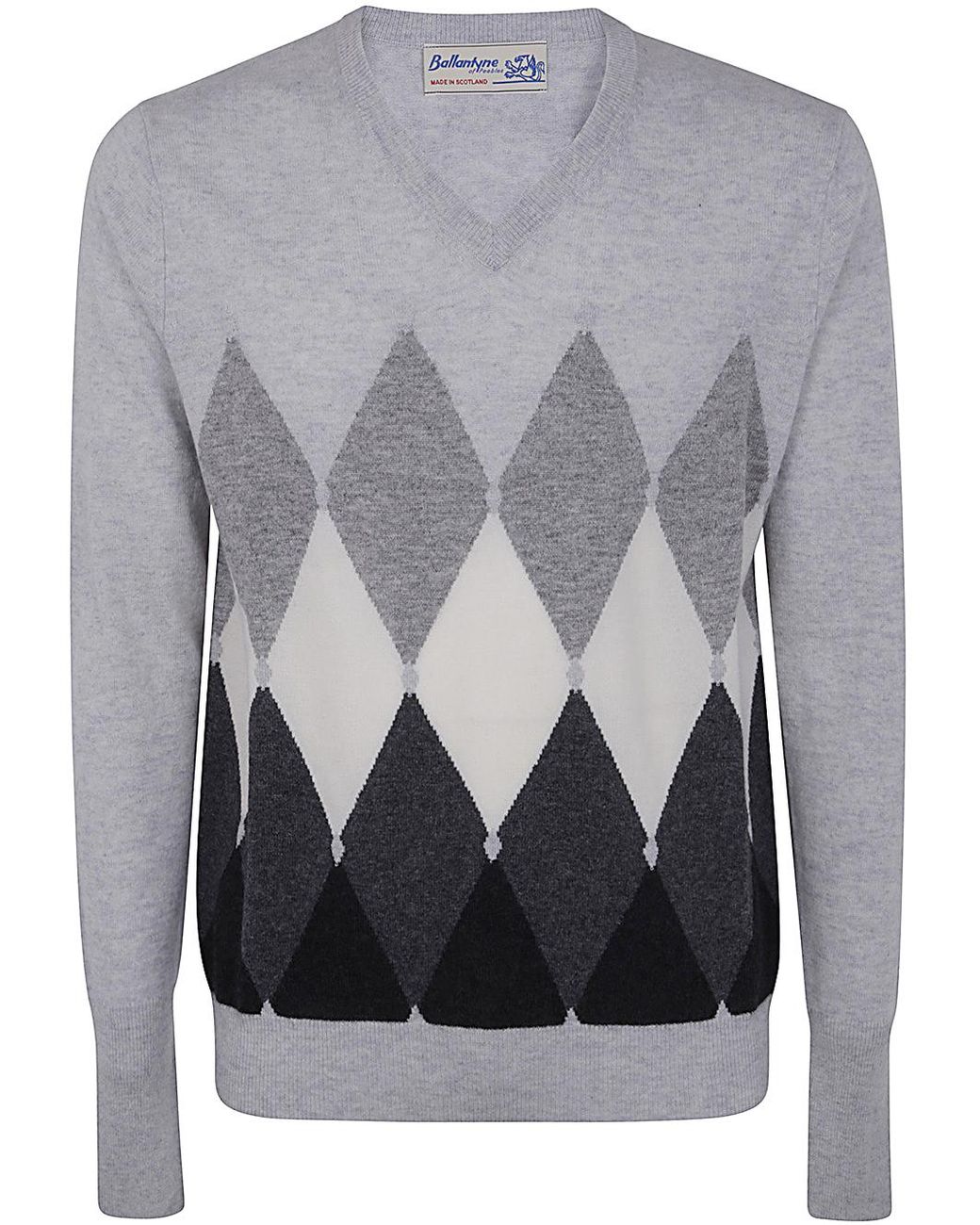 Ballantyne Gray V Neck Pullover for men