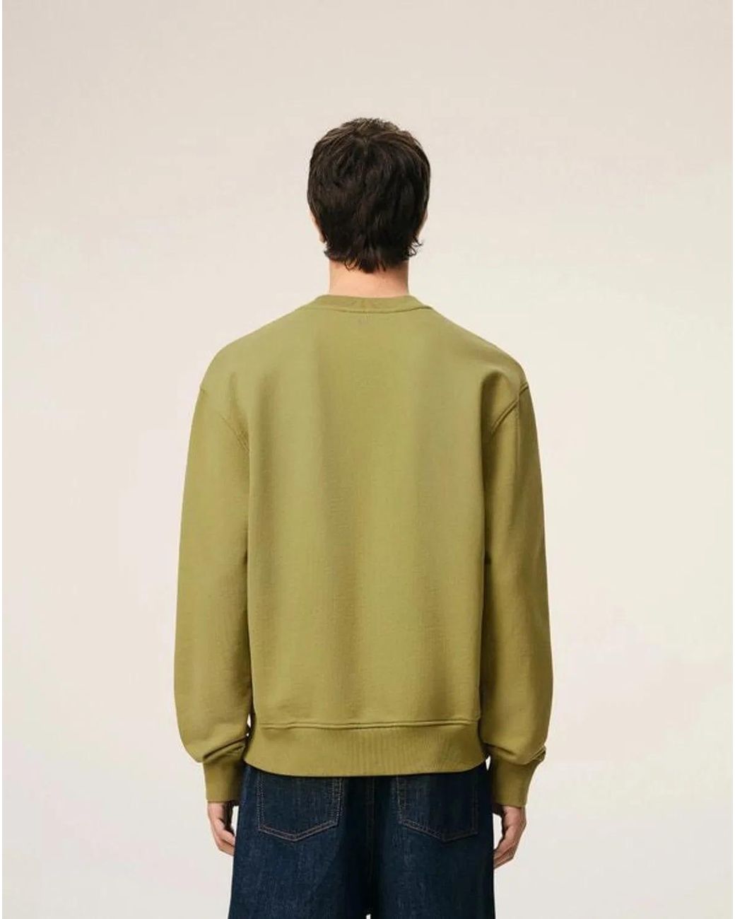 AMI Green Matcha Cotton Sweatshirt for men