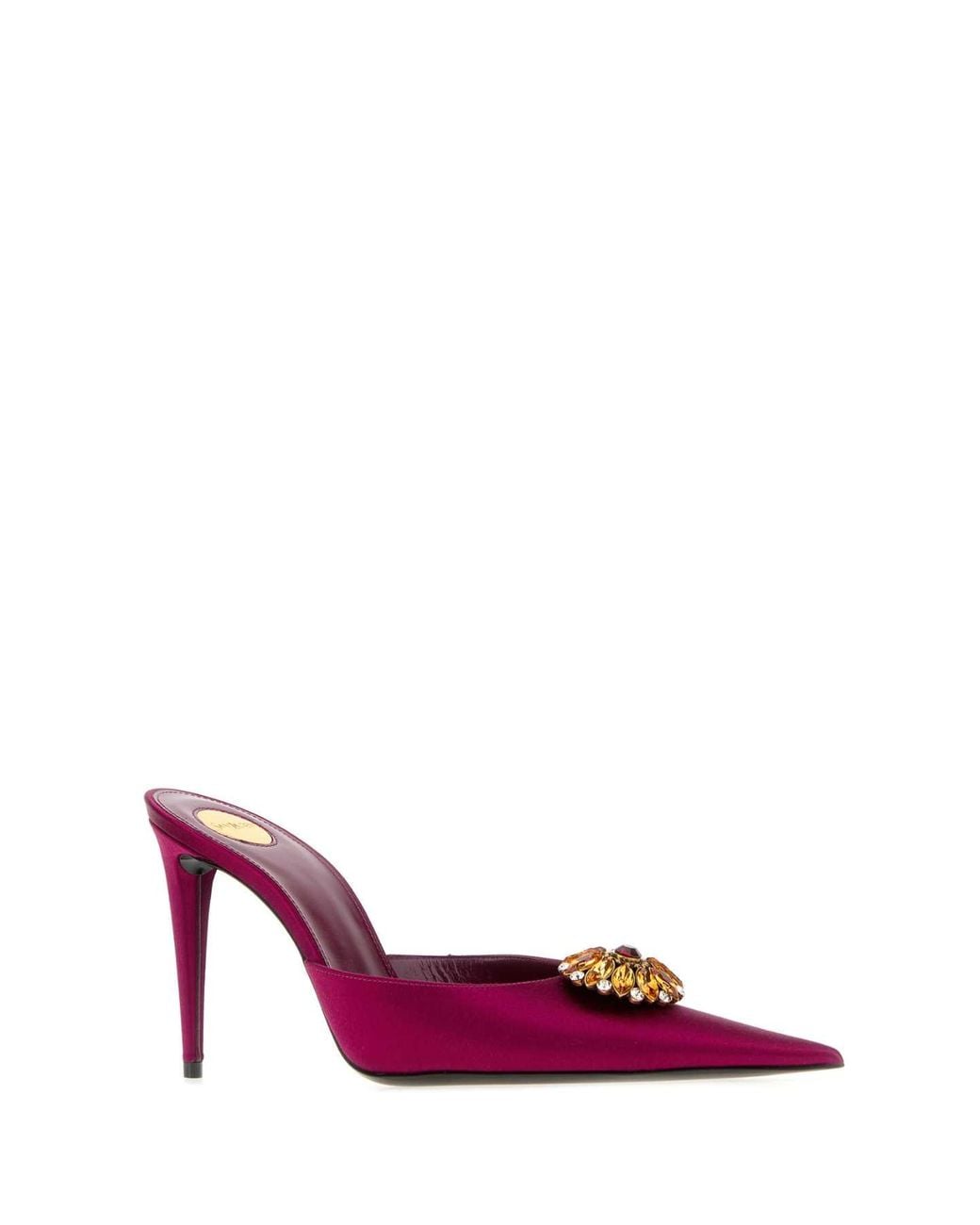 Saint Laurent Pink Embellished Mules