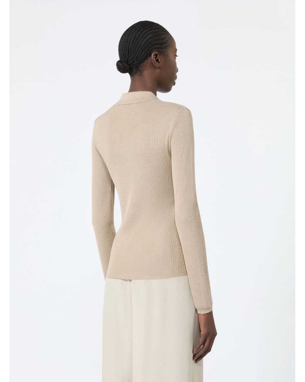 Max Mara Natural Gergo Cashmere And Silk Polo Shirt