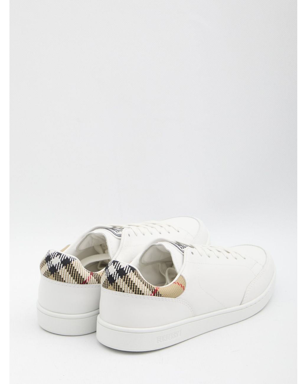 Burberry White Low-Top Sneakers for men