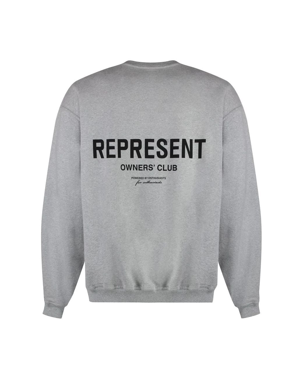 Represent Gray Cotton Crew-Neck Sweatshirt for men