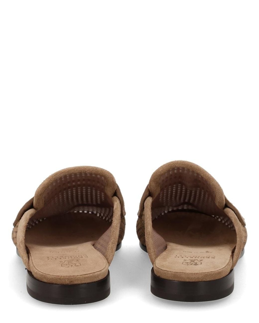 Brunello Cucinelli Brown Mule "Sparkling Net"