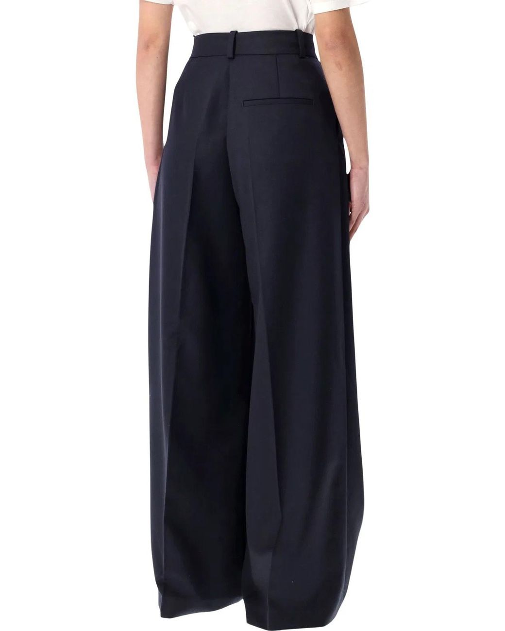 Anine Bing Blue Lou Wool Blend Wide Trousers
