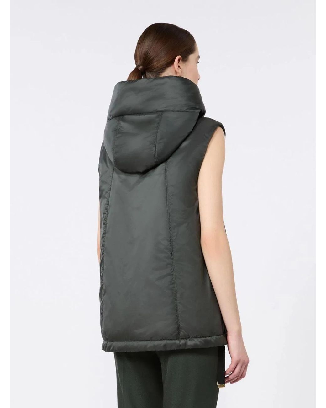 Max Mara Black Padded Water-Repellent Hooded Gilet