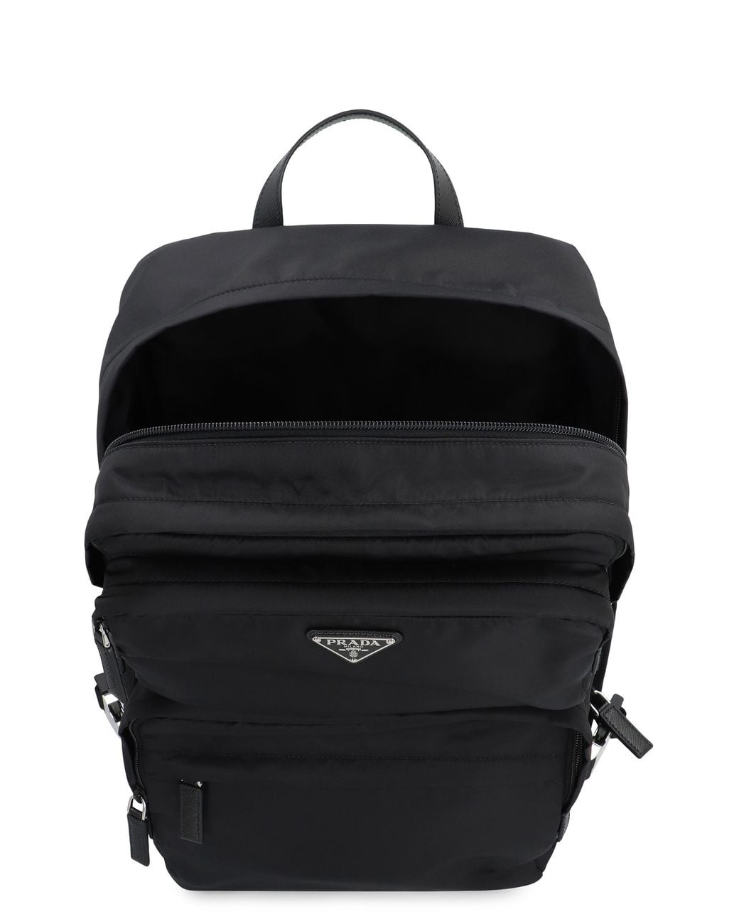 Prada Black Logoed Backpack for men