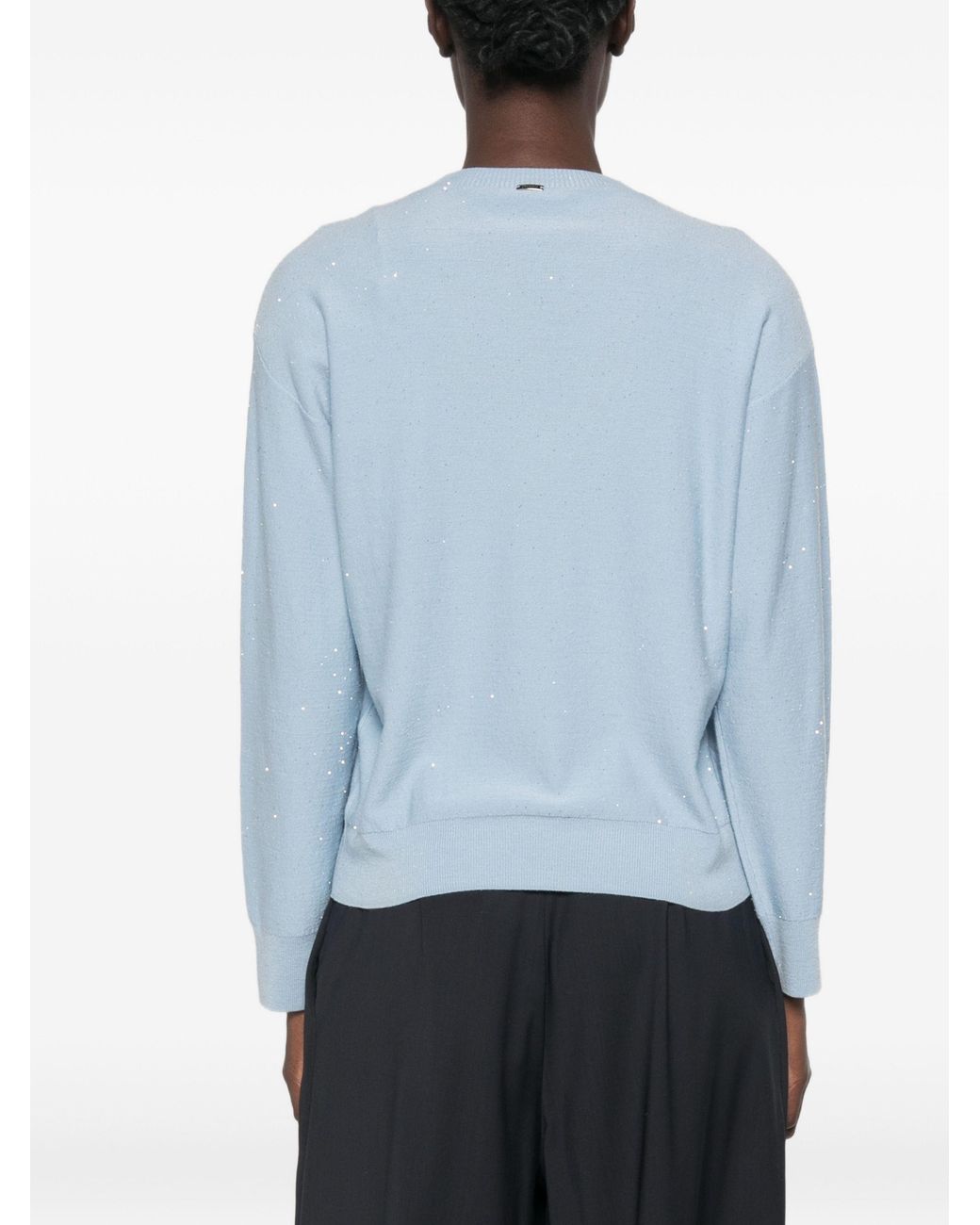Herno Blue Light Wool Polyamide Sweater
