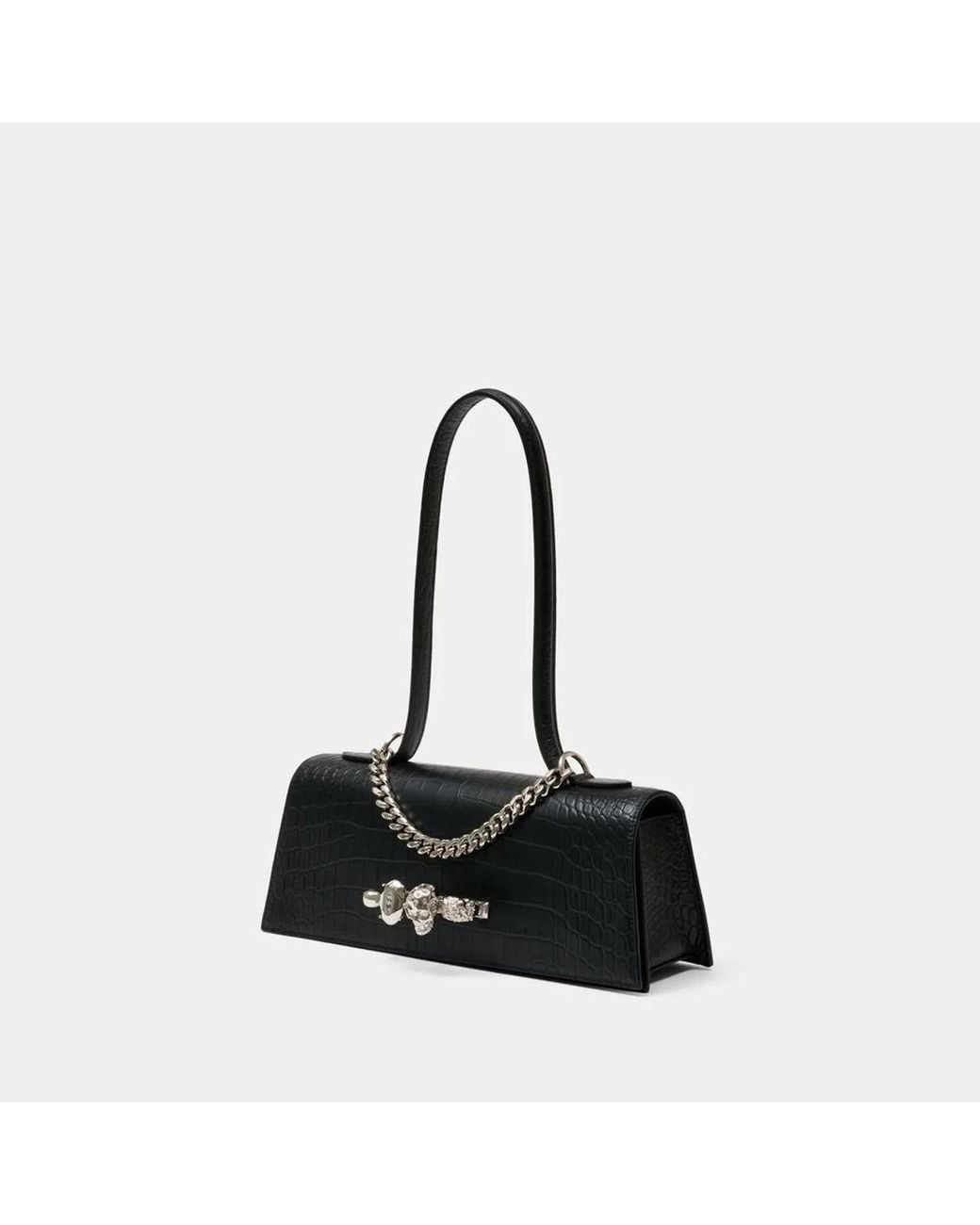 McQueen Black Jewelled Top Handle Shoulder Bag